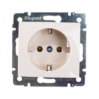 Механизм розетки "Valena" 1-м.  с з/к., сл.кость Leg SchE 774320  *1/10